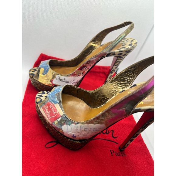 Christian Louboutin Winter Euro Trash Heels 150 PVC/Suede Leopard EU 37.5 7.5 - Picture 6 of 14